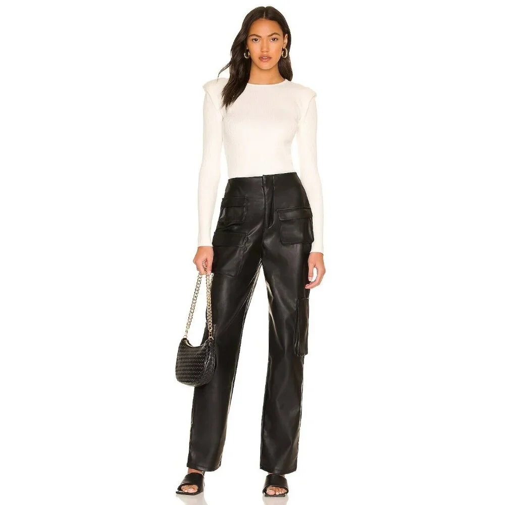 ASTR the Label Felice Sweater Bodysuit in Off White Open Back